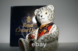 Royal Crown Derby Debonair Bear Gold Stopper Collectors Guild Boxed Teddy Bear