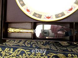 Royal Crown Derby Derby Border Boxed Plate & Cake Slicer UnUsed Perfect 1253
