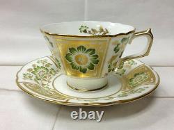 Royal Crown Derby Derby Panel Green Teacup & Saucer Bone China England