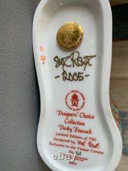 Royal Crown Derby Designers Choice Peacock Gold / Signed / Certificate / Boxed