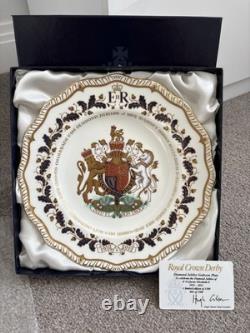 Royal Crown Derby Diamond Jubilee Gadroon Plate Ltd Ed 802/1500 Box & Cert