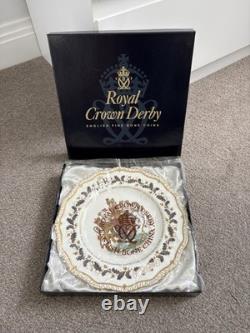 Royal Crown Derby Diamond Jubilee Gadroon Plate Ltd Ed 802/1500 Box & Cert