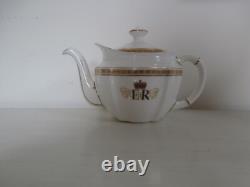 Royal Crown Derby Diamond Jubilee H. M Queen Elizabeth II Teapot Milk & Sugar Set