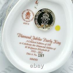 Royal Crown Derby'Diamond Jubilee Pearly King & Queen' Cat Paperweights Boxed