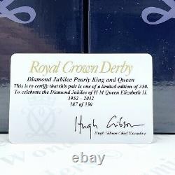 Royal Crown Derby Diamond Jubilee'Pearly King & Queen' Paperweights Ltd Ed