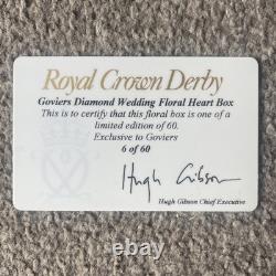 Royal Crown Derby Diamond Wed Heart Box Limited edition 6 of 60