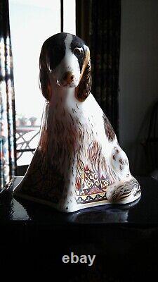 Royal Crown Derby Dog paperweight, gold stopper