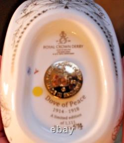 Royal Crown Derby Dove of Peace Limited Edition Ltd Ed 574/1111 1st Gold Stopper