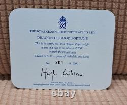 Royal Crown Derby. Dragon of Good Fortune. MAGNIFICENT Ltd Ed. Gold Stopper. Box
