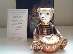 Royal Crown Derby Drummer Teddy Paperweight Gold Stopper