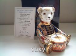Royal Crown Derby Drummer Teddy Paperweight Gold Stopper