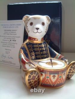 Royal Crown Derby Drummer Teddy Paperweight Gold Stopper