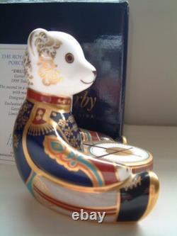 Royal Crown Derby Drummer Teddy Paperweight Gold Stopper