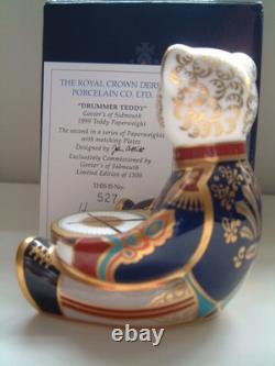 Royal Crown Derby Drummer Teddy Paperweight Gold Stopper