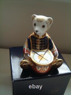 Royal Crown Derby Drummer Teddy Paperweight Gold Stopper