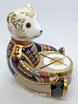 Royal Crown Derby Drummer Teddy Paperweight Signature Ltd Ed 1st Gold Stopper