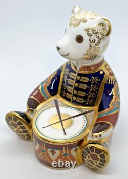 Royal Crown Derby Drummer Teddy Paperweight Signature Ltd Ed 1st Gold Stopper