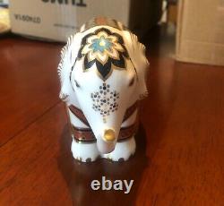 Royal Crown Derby Elephant Imari Gold Large 6x5 Bone China withStopper RARE NICE