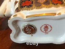 Royal Crown Derby Elephant Imari Gold Large 6x5 Bone China withStopper RARE NICE