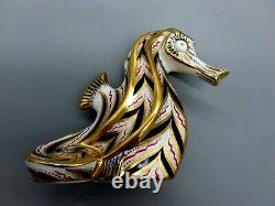 Royal Crown Derby English Bone China Seahorse Paperweight Figurine Collectible
