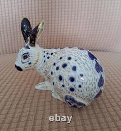 Royal Crown Derby English Rabbit Blue. Delightful! Gold Stopper. Original Box