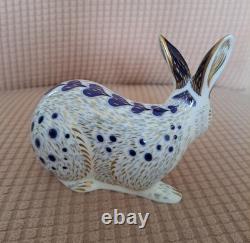 Royal Crown Derby English Rabbit Blue. Delightful! Gold Stopper. Original Box Royal Crown Derby English Rabbit Blue. Delightful! Gold Stopper. Original Box
