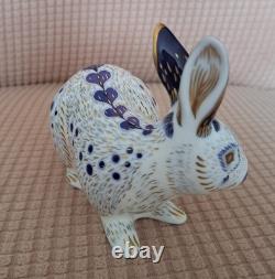 Royal Crown Derby English Rabbit Blue. Delightful! Gold Stopper. Original Box