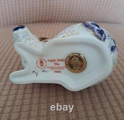 Royal Crown Derby English Rabbit Blue. Delightful! Gold Stopper. Original Box