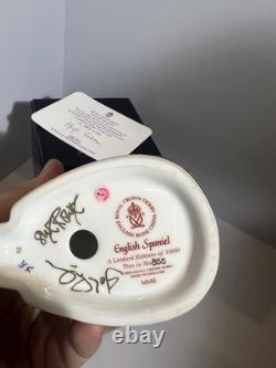 Royal Crown Derby English Spaniel Limited Edition 855/100 Specially Signed