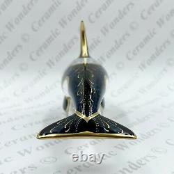 Royal Crown Derby Fair Isle Orca Whale Paperweight Boxed Gold Stopper