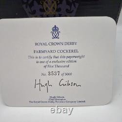 Royal Crown Derby Farmyard Cockerel Paperweight Gold Stopper + Box Excellent
