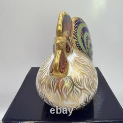 Royal Crown Derby Farmyard Cockerel Paperweight Gold Stopper + Box Excellent