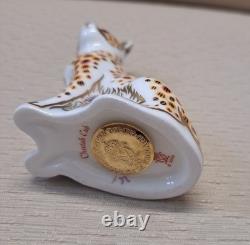 Royal Crown Derby Feline collection. Certs. Gold Stop. Boxes