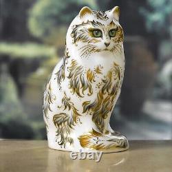 Royal Crown Derby'Fifi the Cat' Paperweight 1st Quality Gold Stopper Boxed