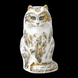 Royal Crown Derby'Fifi the Cat' Paperweight 1st Quality Gold Stopper Boxed
