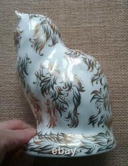 Royal Crown Derby'Fifi the Cat' Paperweight 1st Quality Gold Stopper Boxed