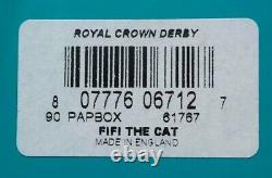 Royal Crown Derby'Fifi the Cat' Paperweight 1st Quality Gold Stopper Boxed