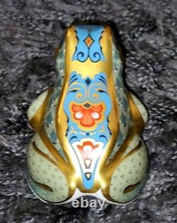 Royal Crown Derby Fountain Frog 1st Quality Gold Stopper & Box