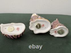 Royal Crown Derby Gilt Imari Cat Figurines, Set of Three