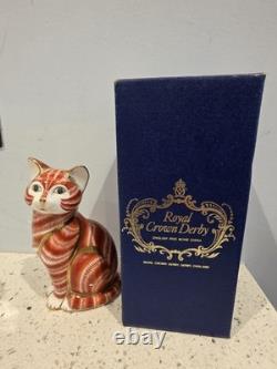 Royal Crown Derby Ginger Tom Cat Paperweight