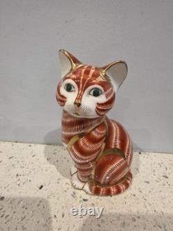 Royal Crown Derby Ginger Tom Cat Paperweight