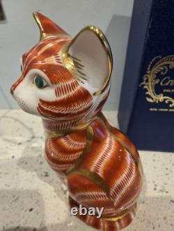 Royal Crown Derby Ginger Tom Cat Paperweight