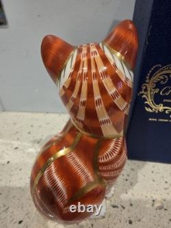 Royal Crown Derby Ginger Tom Cat Paperweight