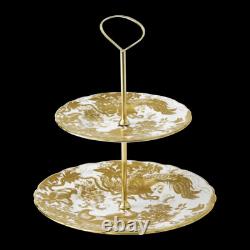 Royal Crown Derby Gold Aves 2 Tier Cake Stand