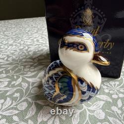 Royal Crown Derby Gold Sitting Duckling Paperweight with Gold Stopper