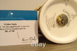 Royal Crown Derby Golden Eagle limited edition number 381 of 750 paperweight