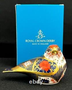 Royal Crown Derby'Goldfinch' Old Imari Solid Gold Band Boxed Paperweight New 2