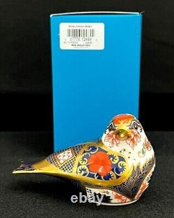 Royal Crown Derby'Goldfinch' Old Imari Solid Gold Band Boxed Paperweight New 2