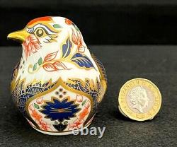 Royal Crown Derby'Goldfinch' Old Imari Solid Gold Band Boxed Paperweight New 2