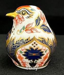 Royal Crown Derby'Goldfinch' Old Imari Solid Gold Band Boxed Paperweight New 2